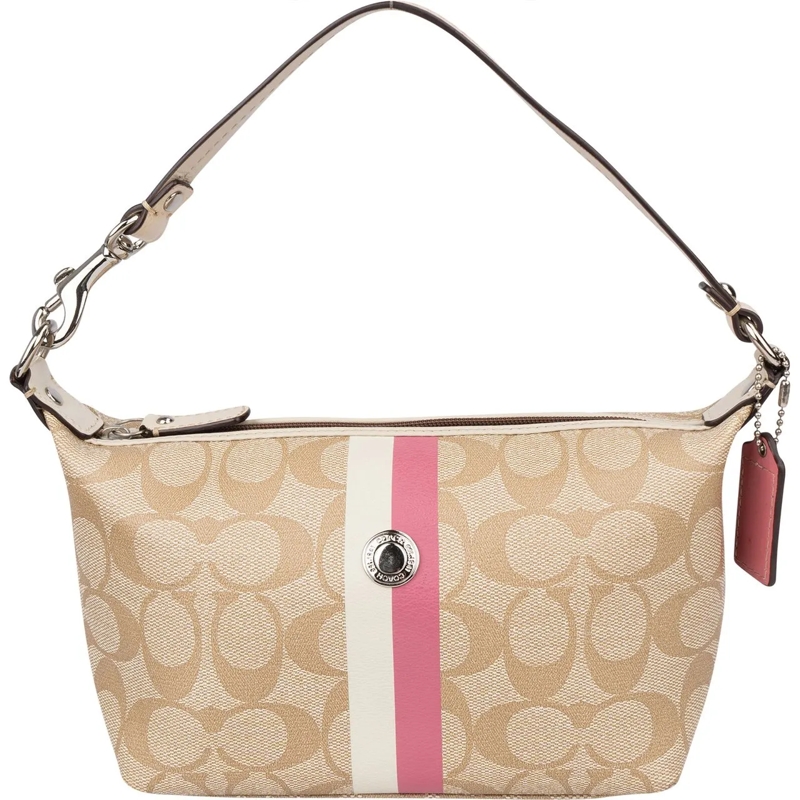 Coach Tote Coach Canvas Monogram Stripe Handbag beige