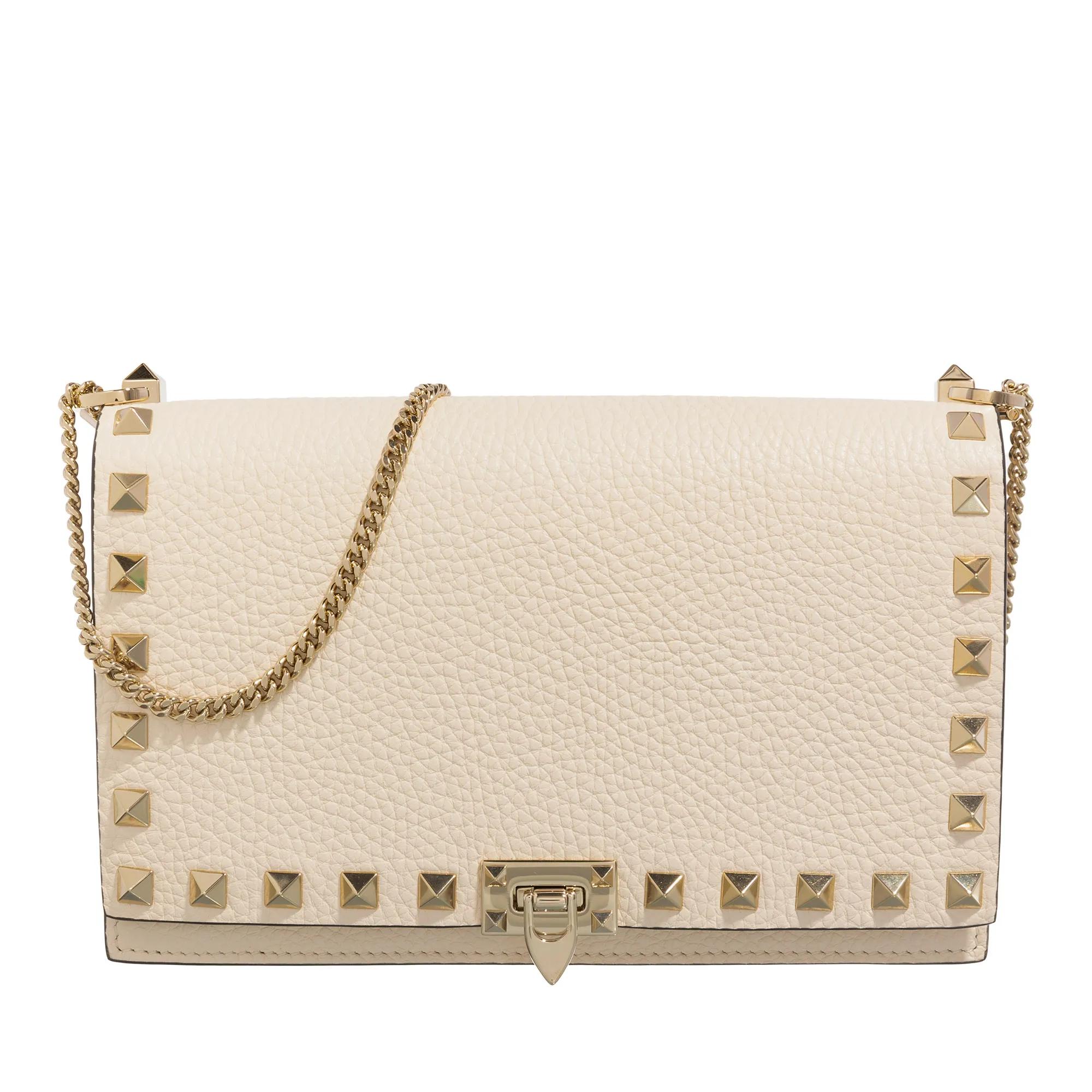 Valentino Garavani Crossbody Bags - Mini Bag Rockstud Platinum Studs - Gr. unisize - in Creme - für Damen