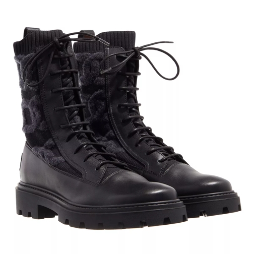 Tod's Military Boots Black Lace up Boots