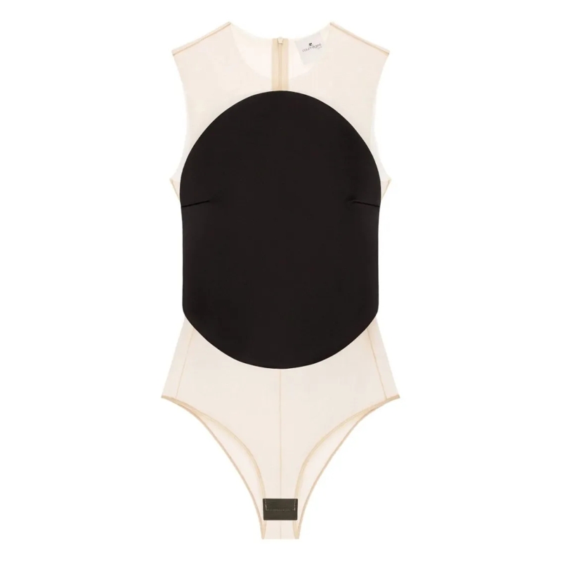 Courrèges  Sleeveless Bodysuit With Bold Circular Panel Black