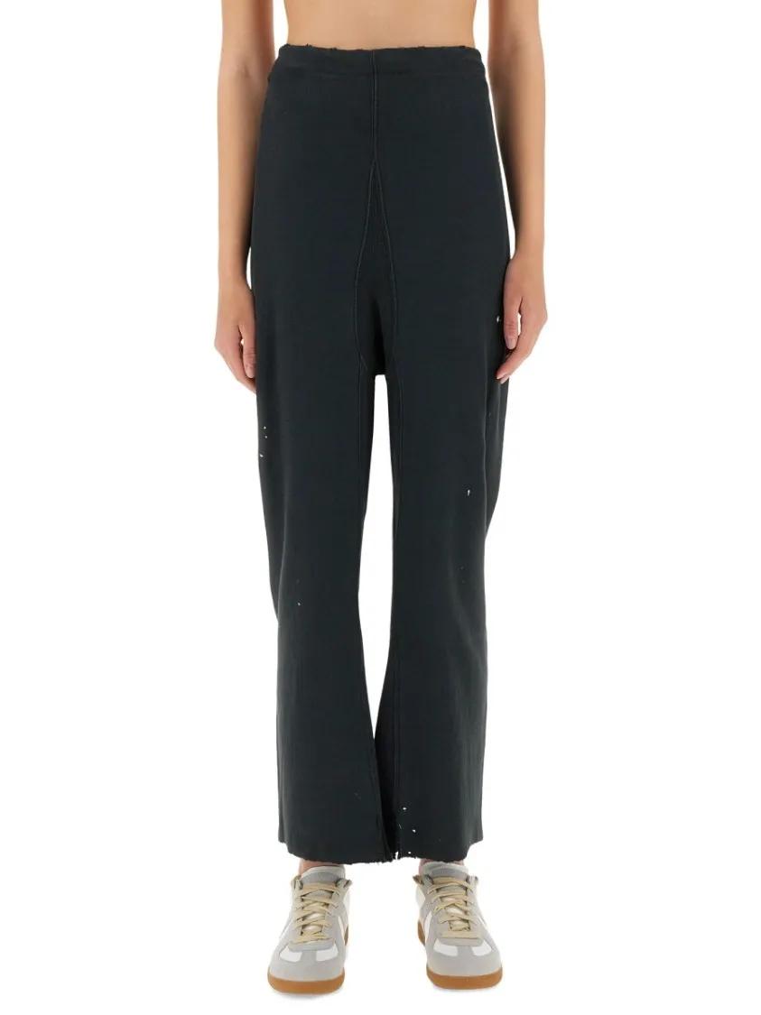 Thumbnail - Maison Margiela - Relaxed-Fit Cotton Pants With Distressed Hem - Größe 44 - schwarz