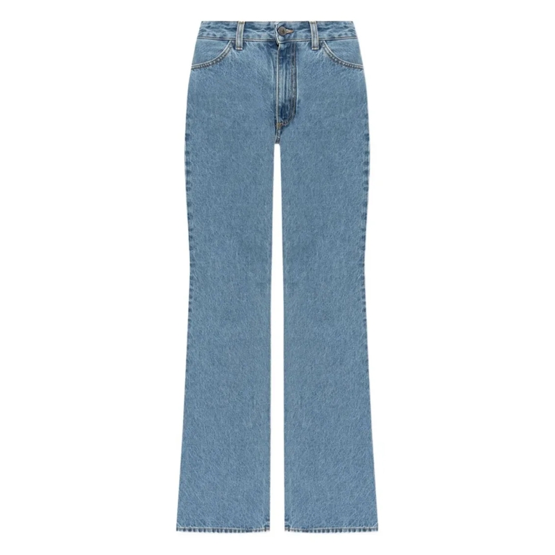 The Attico Jeans High-Waisted Flared Denim In Sky Blue Blue