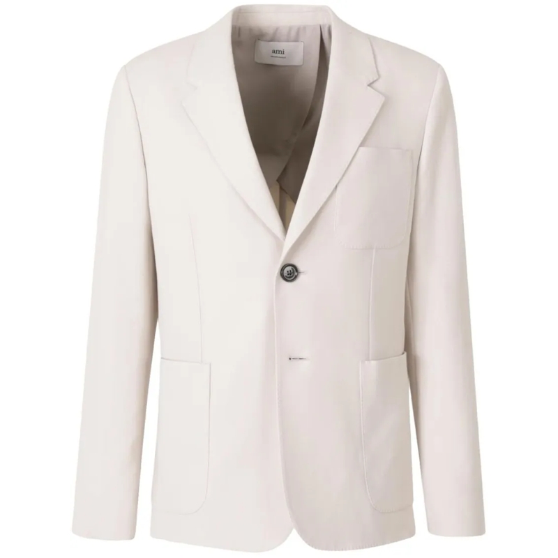 AMI Paris Blazer Tailored Beige Jacket White