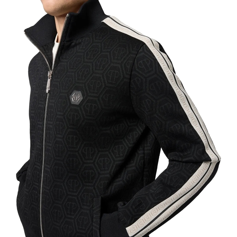 Philipp Plein Daunenjacke Tracksuit Jacket Monogram Monogram schwarz(Image 5)