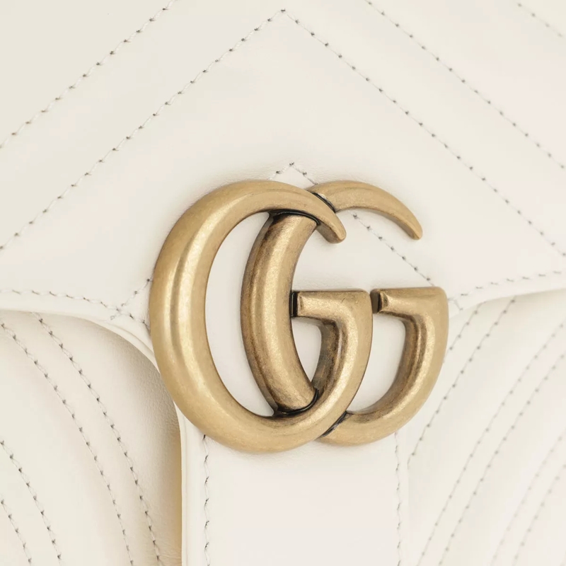 Gucci Crossbody Bag GG Marmont 2.0 Shoulder Bag Leather White(Image 5)