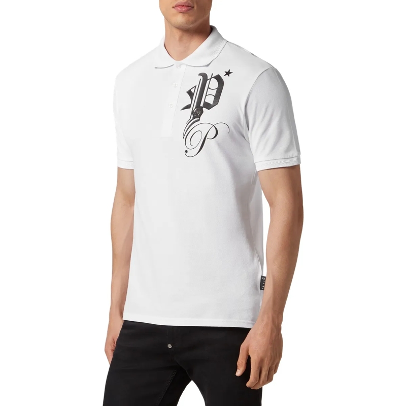 Philipp Plein Top Poloshirt Gothic Plein weiss(Image 2)