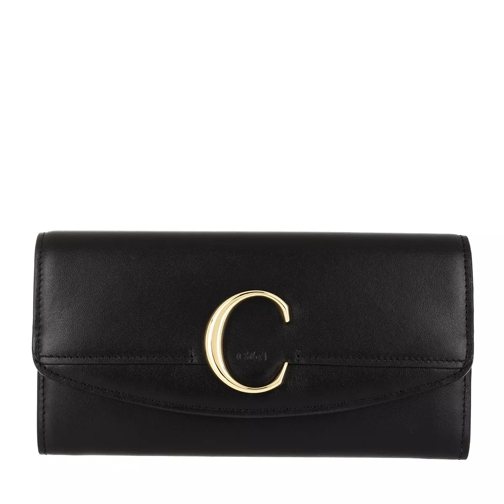 Chloé C Continental Wallet Leather Black Continental Wallet-plånbok