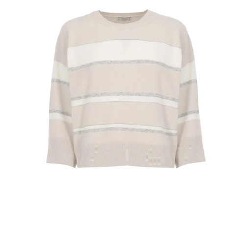 Peserico Trui Natural Wool Blend Sweater Neutrals