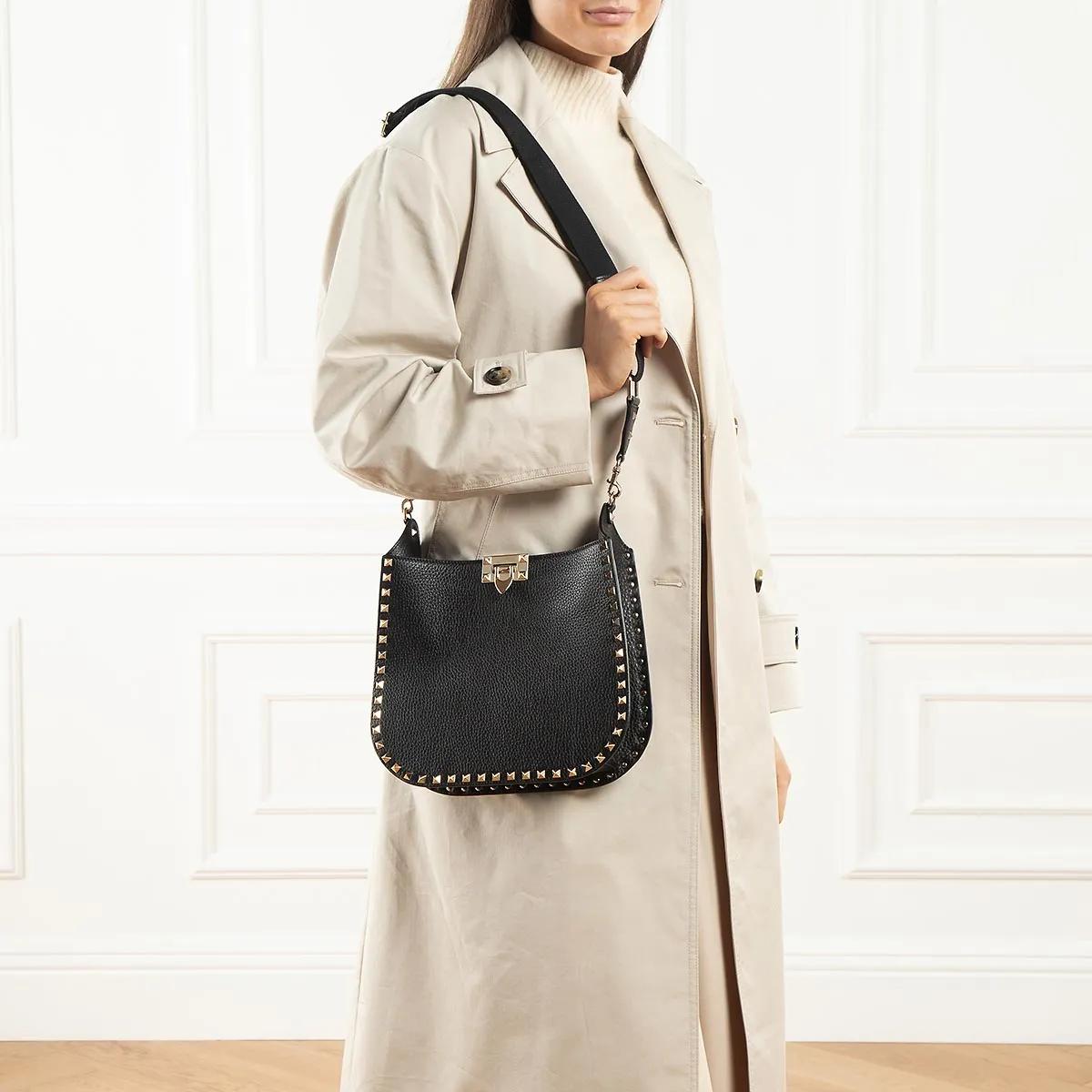 Valentino Garavani Satchels Small Rockstud Satchel Bag Leather in zwart