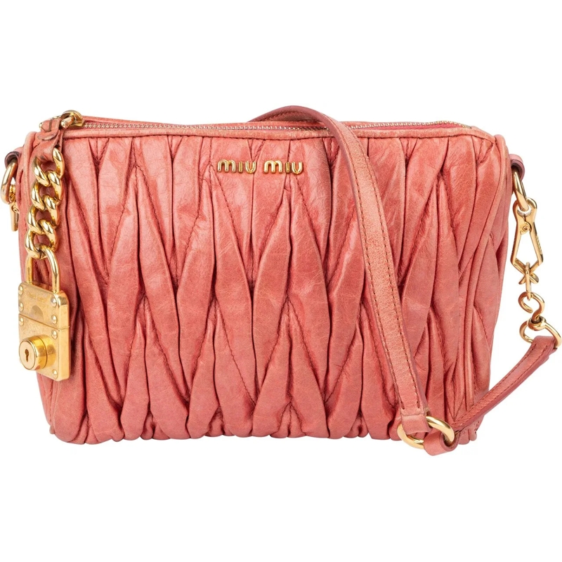 Miu Miu Schultertasche Miu Miu Quilted Leather City Shoulder Bag rose