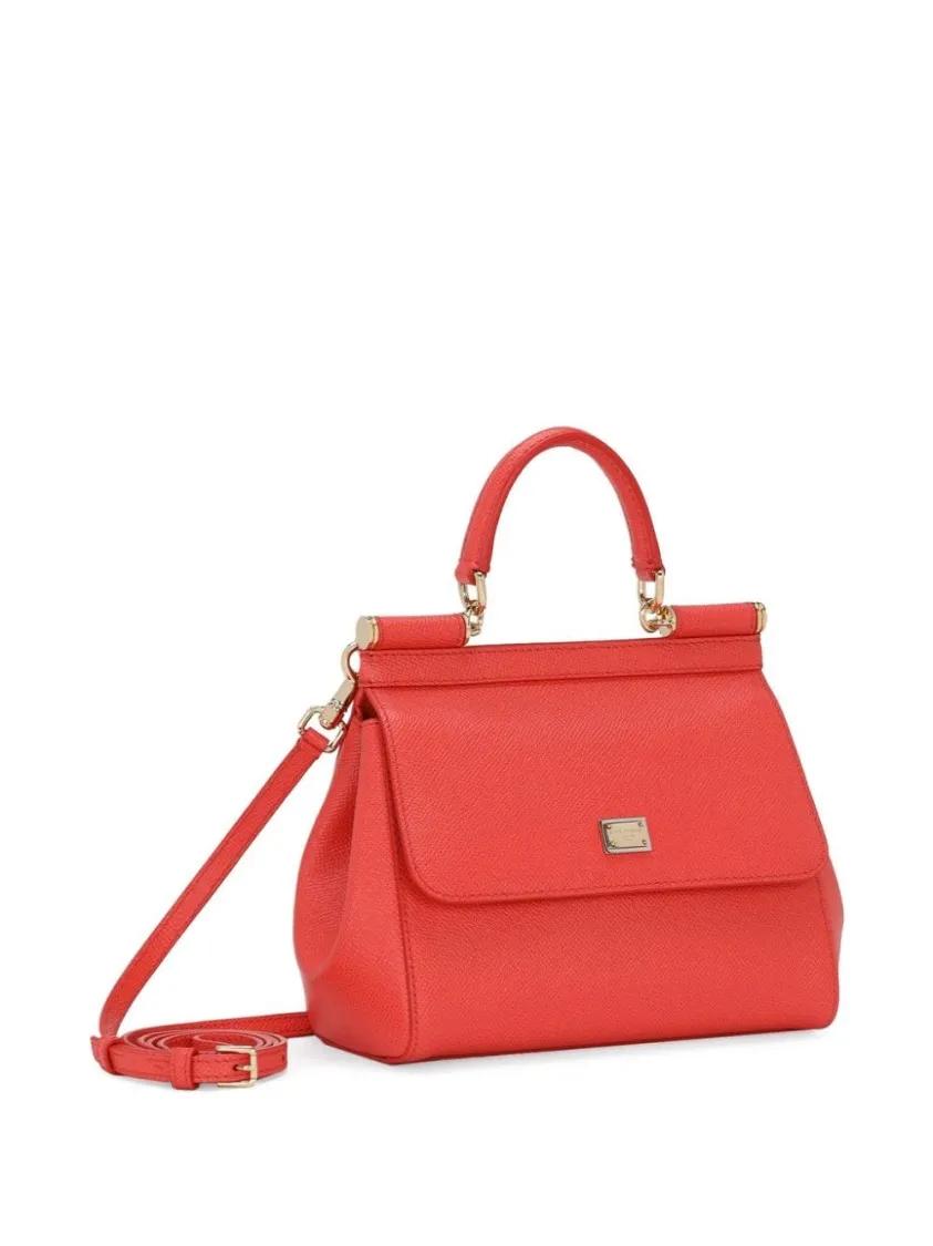 Dolce&Gabbana Shoppers Leather Shoulder Bag in rood