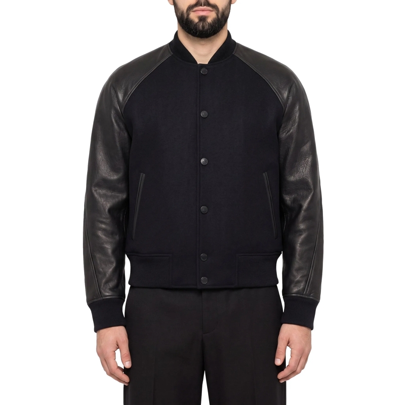 Givenchy Übergangsjacke Blouson aus Leder & Wolle schwarz(Image 2)