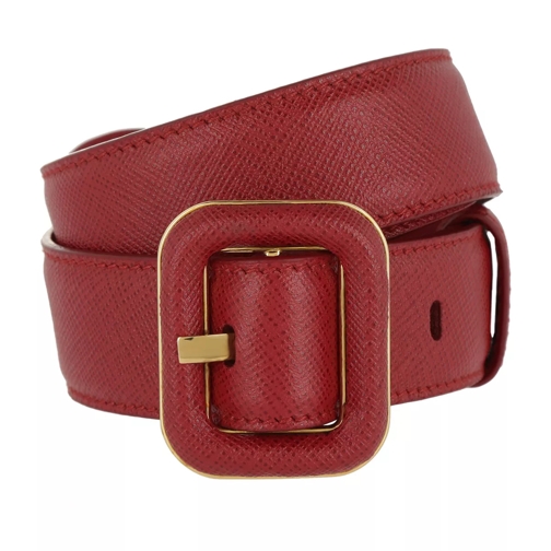 Prada Belt Saffiano Leather Red Läderskärp