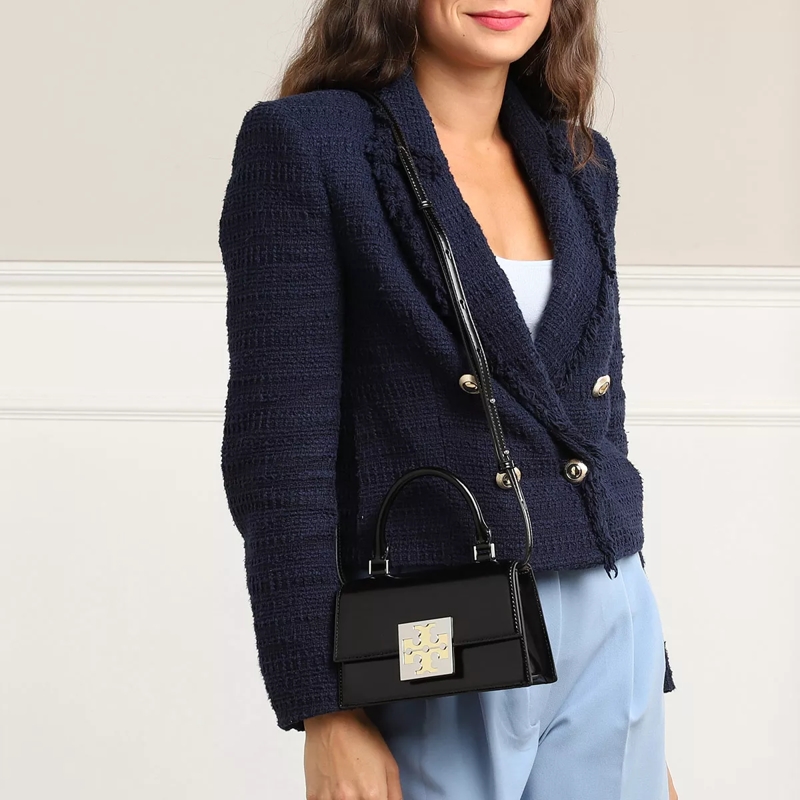 Tory Burch Satchel Trend Spazzolato Mini Top-Handle Bag Black(Image 2)