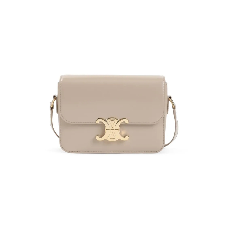 Celine Schultertasche Structured Beige Calf Leather Triomphe Shoulder Ba Neutrals