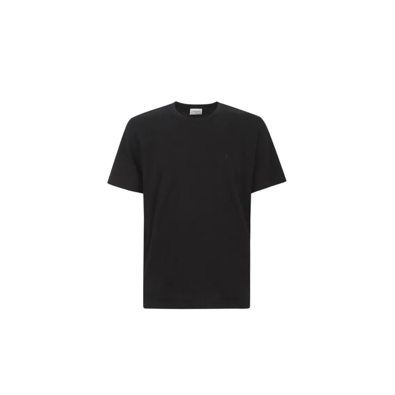 Saint Laurent T-shirt Classic Black T-Shirt With Tonal Logo Detail Black