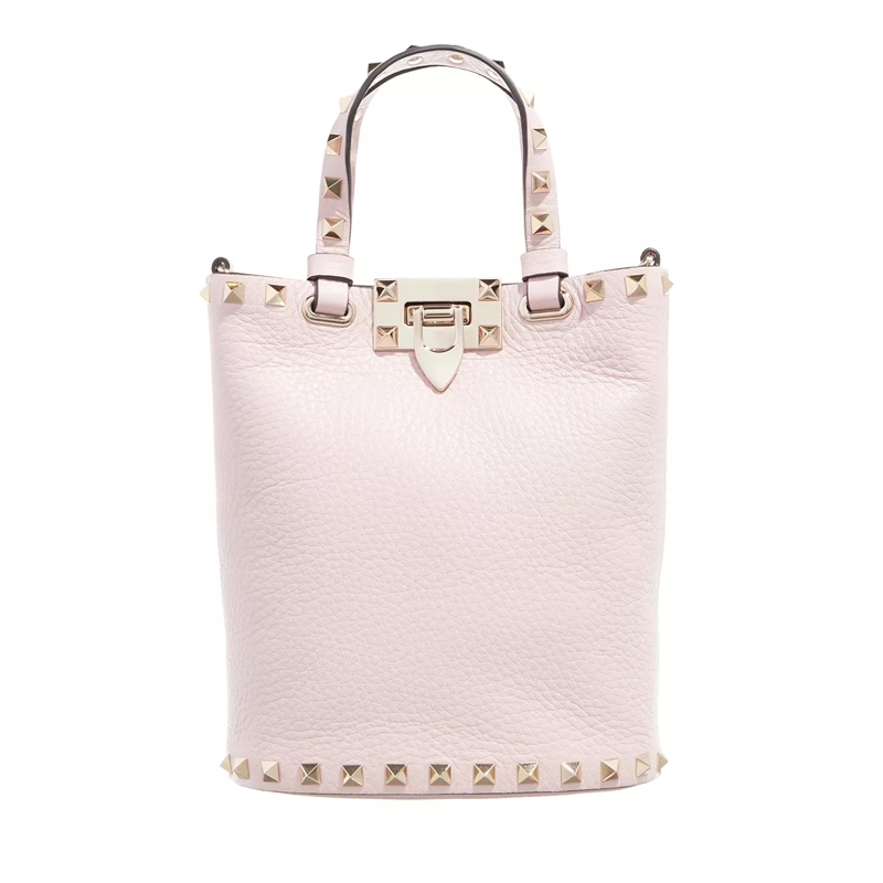 Valentino Garavani Bucket Bag Clutch Rockstud Pouch Rose Quartz