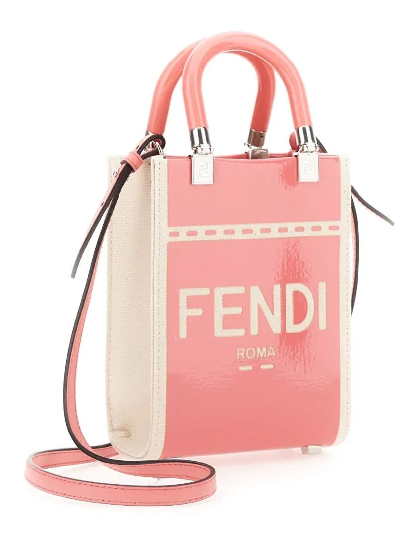 Fendi Totes & shoppers Vibrant Mini Bag With Rigid Plexiglass Handle in roze
