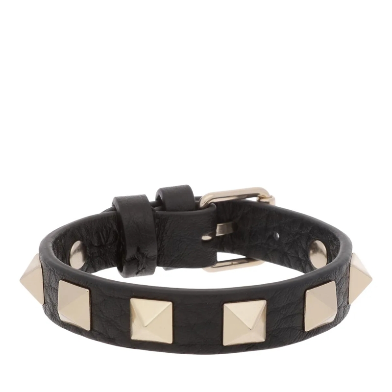 Valentino Garavani Bracelet Leather Bracelet Rockstud Nero