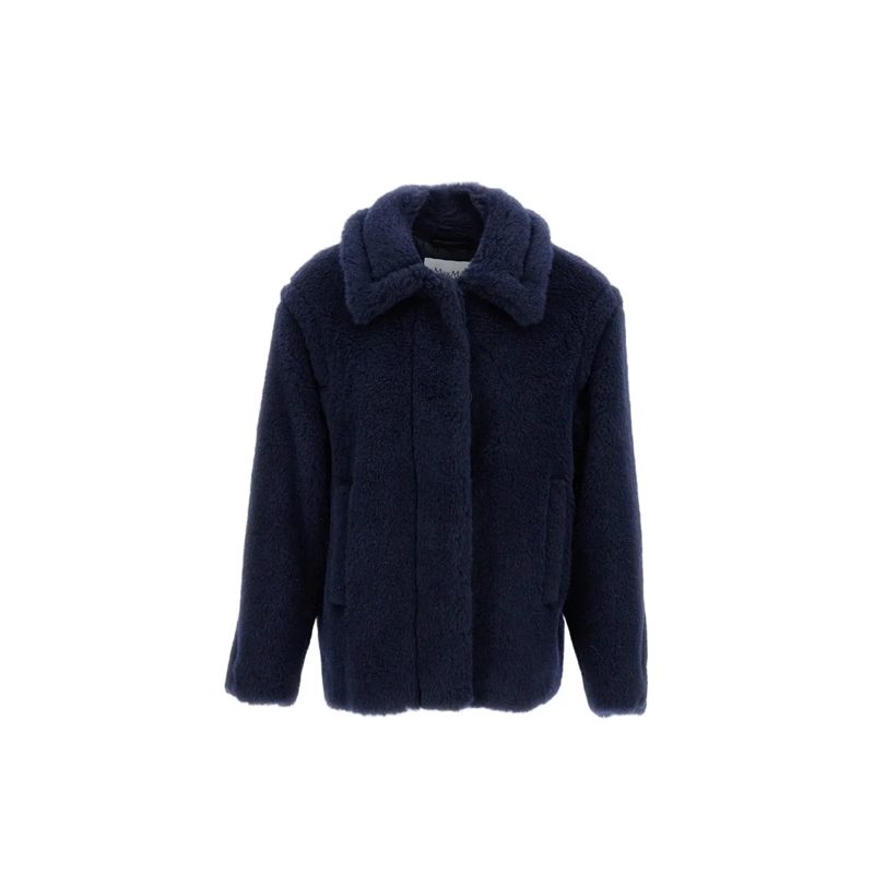 Max Mara  Short Plush Fur Coat Blue