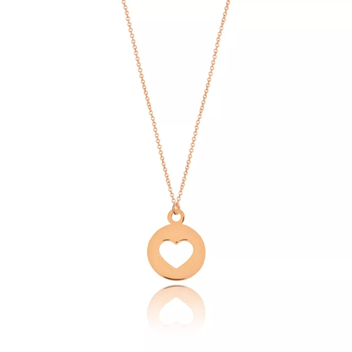 Leaf Necklace Heart Rose Gold Collier moyen