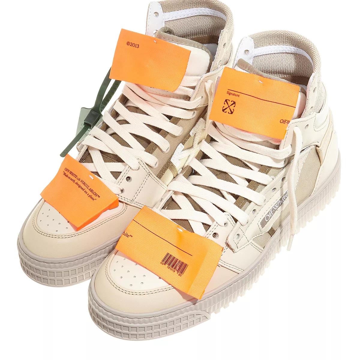 Off White 3.0 Off Court Calf Leather Beige High Top Sneaker