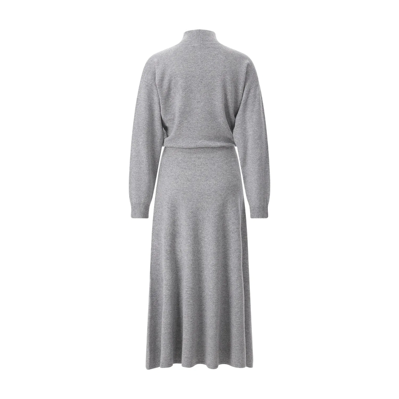 Fabiana Filippi Maxikleid Midikleid aus Kaschmir-Seide-Mix grau(Image 2)