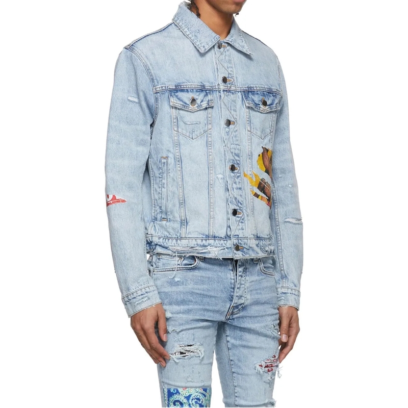 Amiri  Playboy Magazine Trucker Denim Jacket Blue(Image 7)