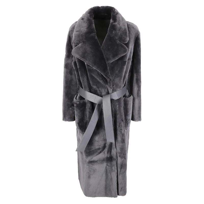 Desa 1972 Overgangsmantel Reversible Shearling Robe Coat Grey