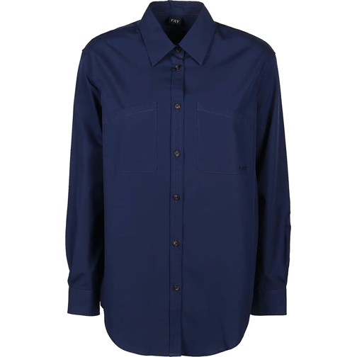 Fay Blusen Long Sleeve Shirt Blue blau