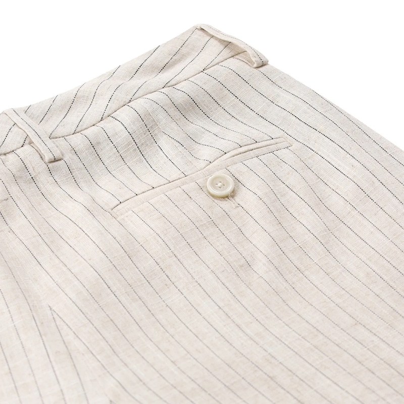 Lardini  Weite Stoffhose mit Nadelstreifen beige(Image 4)