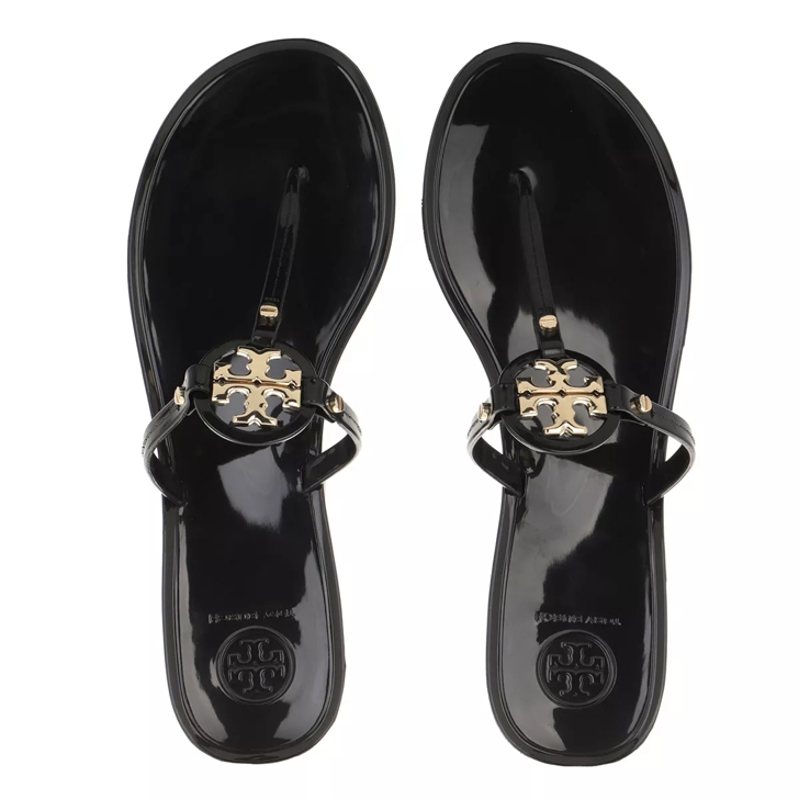 Tory Burch Mini Miller Flat Thong Perfect Black Gold Flip Flop