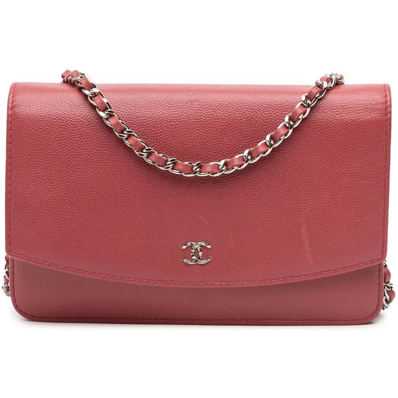 Chanel Sac à bandoulière CC Caviar Sevruga Wallet On Chain rot