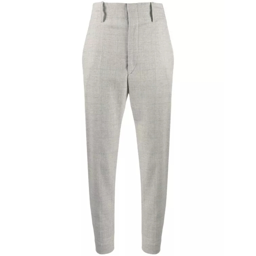 Etoile Isabel Marant Checkered Tailored Trousers Grey 