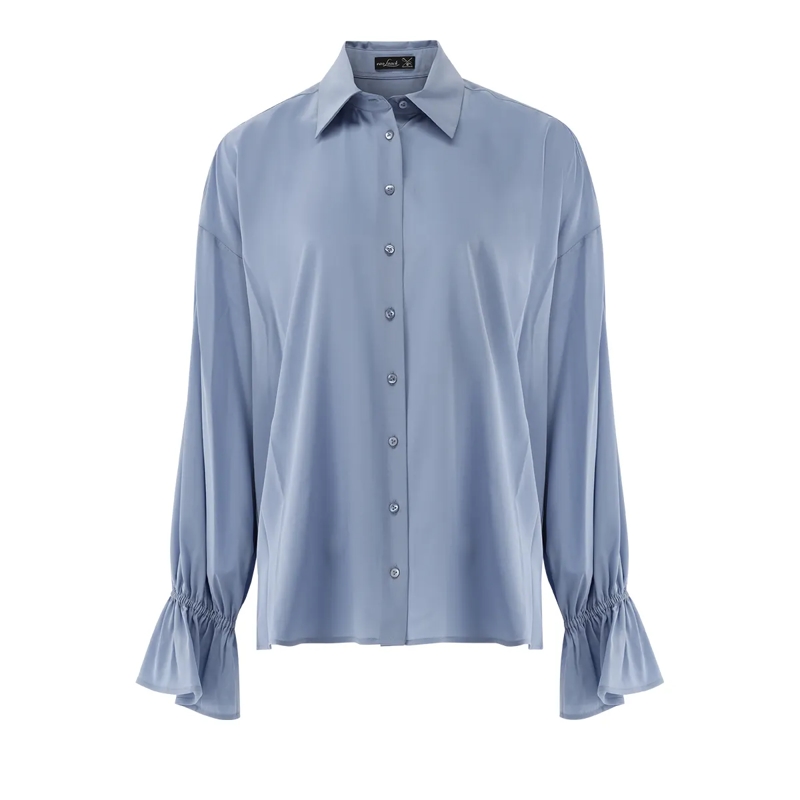 VAN LAACK Bluse Bluse Modern Fit Uni blau