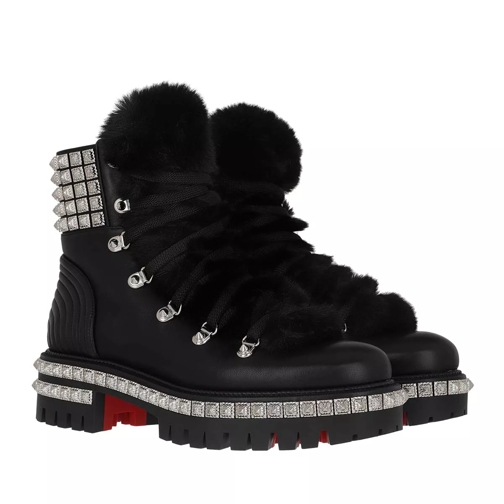 Christian Louboutin Yeti Ski Boots Calfskin Version Black Ankle Boot