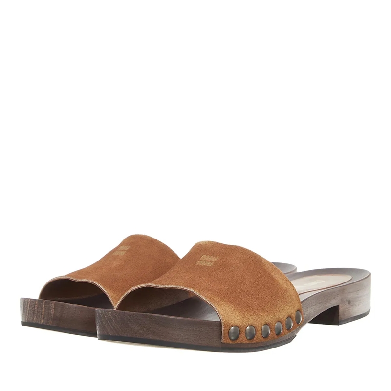 Miu Miu Slipper Suede Clog Cannella(Image 3)