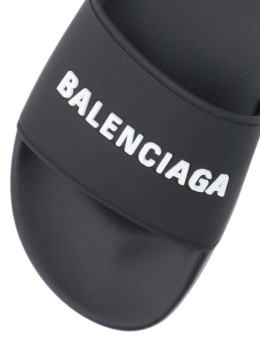 Thumbnail - Balenciaga Sandalen - "Pool Side" Slide Sandals – Black - Gr. 36 (EU) - in Schwarz - für Damen