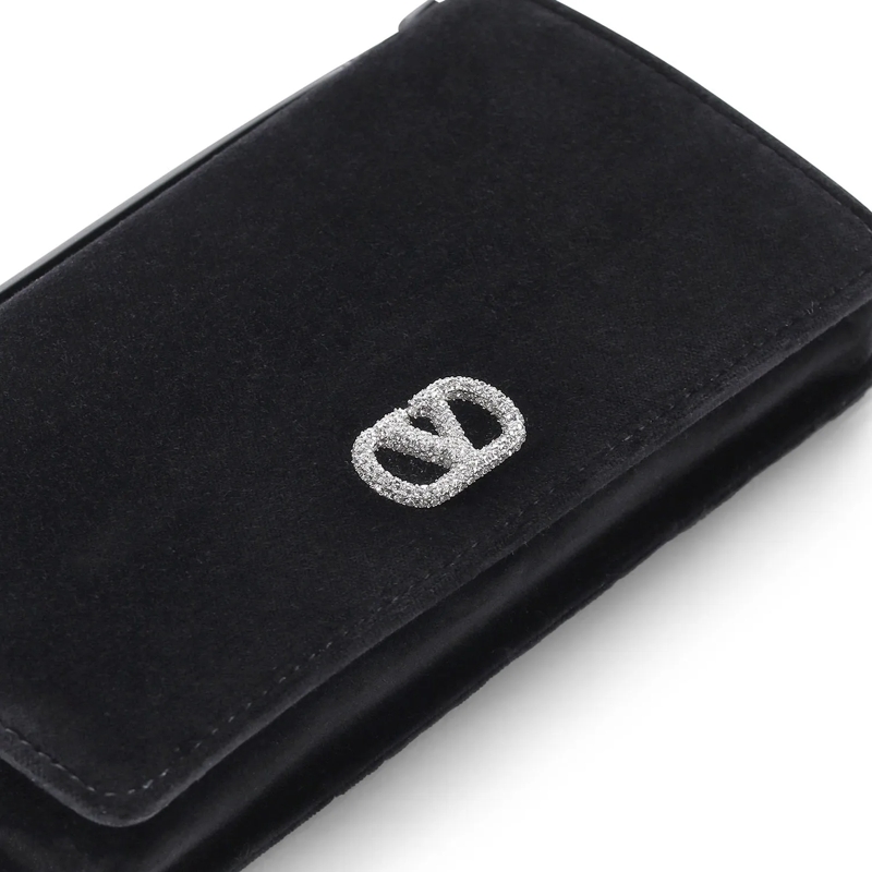 Valentino Garavani Crossbody Bag Umhängetasche aus Samt schwarz(Image 3)