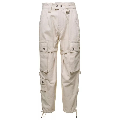 Isabel Marant Beige Cargo Pants With Pockets And Buckles In Cott Neutrals Cargo-byxor