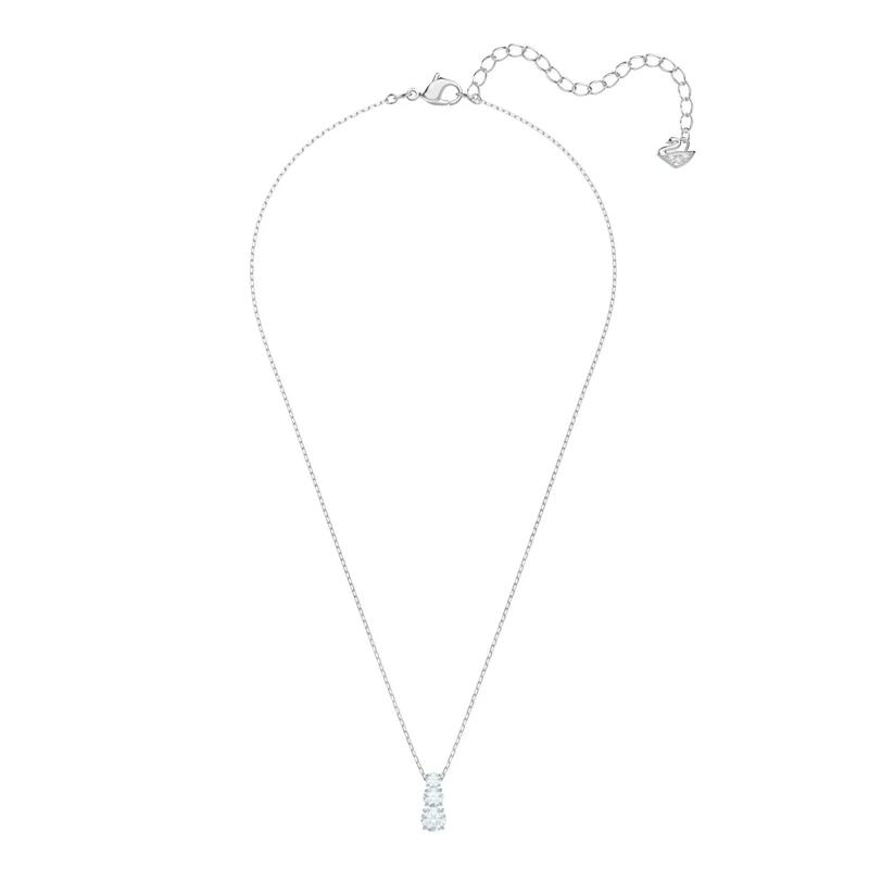 Swarovski Medium Halsketting Attract Trilogy Necklace Round cut Rhodium plated White