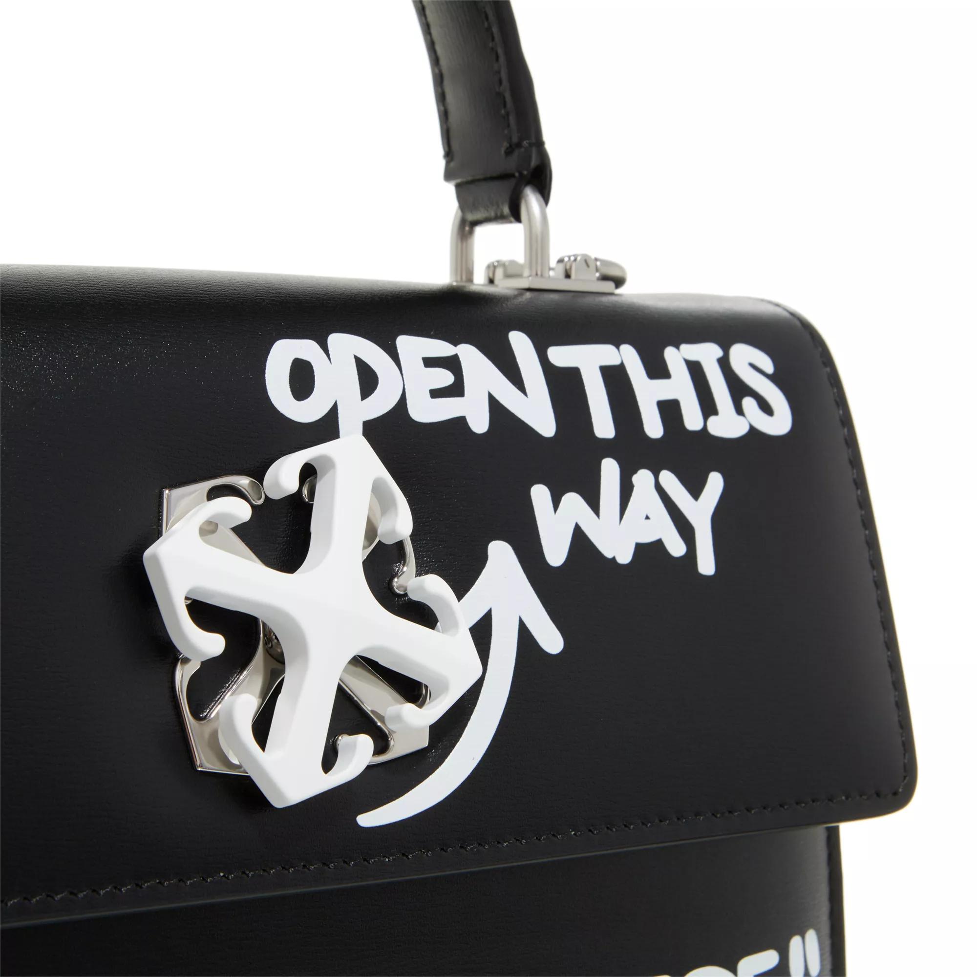 Off White Jitney 1.4 Leren Handtas met Lettering Black Dames