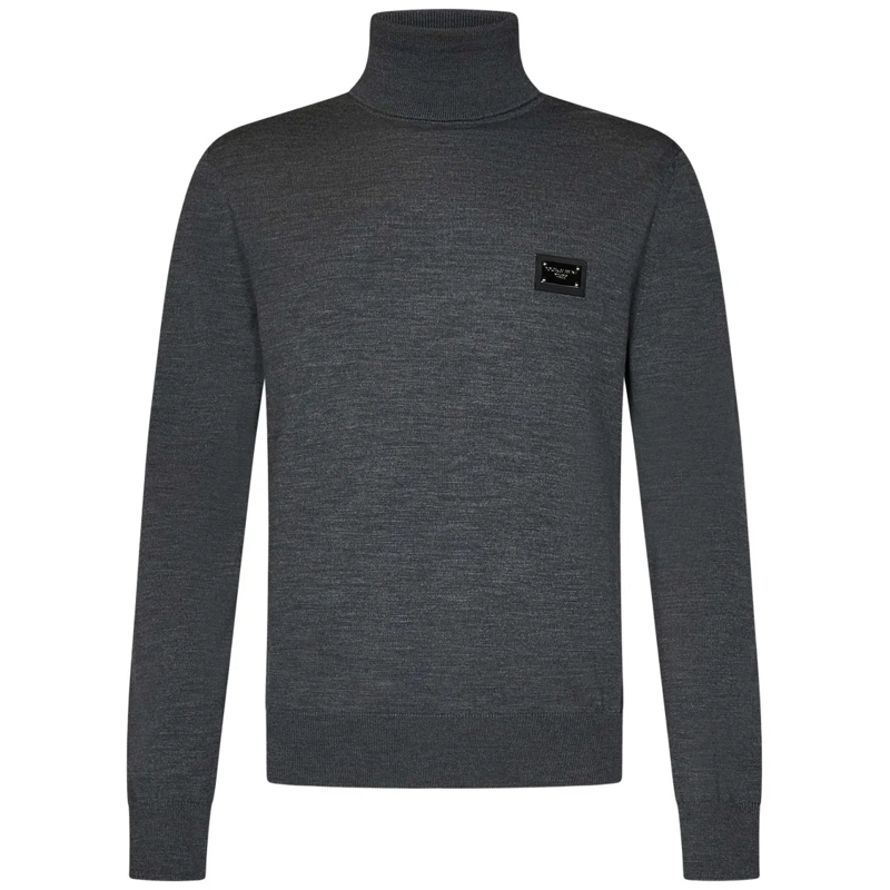 Dolce&Gabbana Trui Tailored Grey Virgin Wool Turtleneck Sweater Grey