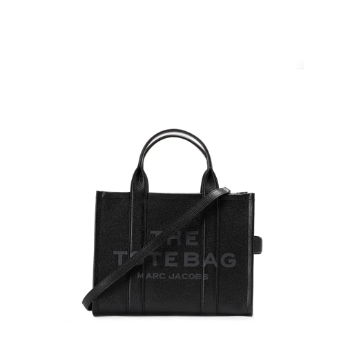 Marc Jacobs Tote Leather Handbag With Front Logo Black