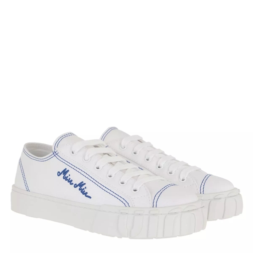Miu Miu Gabardine Sneakers Bianco/Bluette Low-Top Sneaker