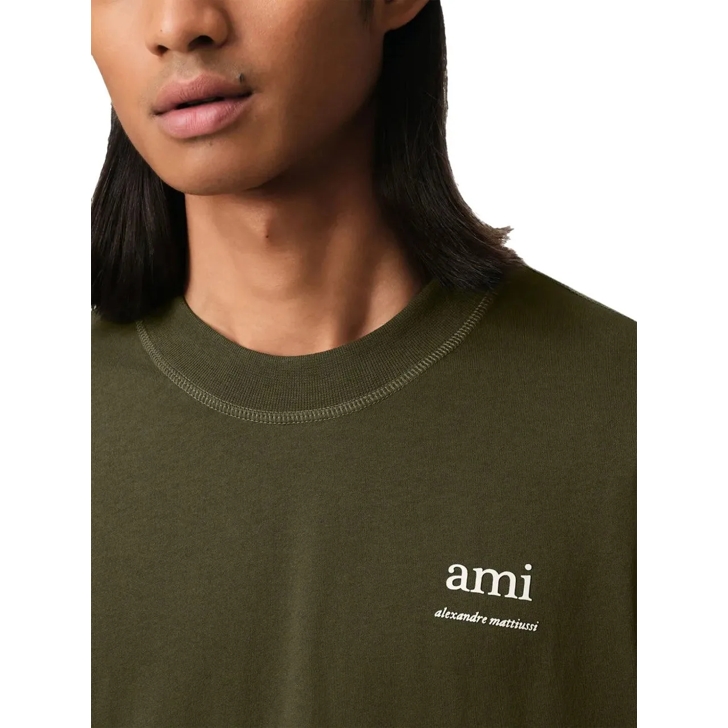 Tシャツ・カットソー AMI PARIS Olive green wool oversize shirt Ami Olive Green Wool Oversize Shirt – LOZURI®