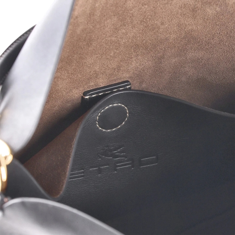 Etro Crossbody Bag Schultertasche aus Leder schwarz(Image 6)