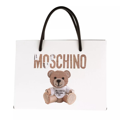 Moschino Teddy Printed Shoulder Bag White Tote