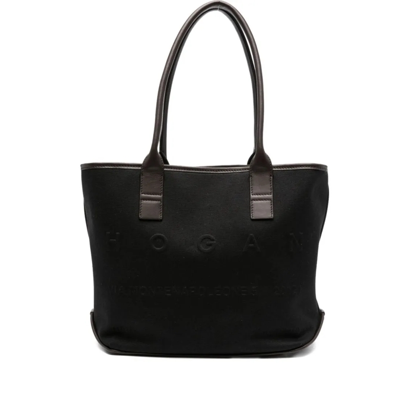 Hogan Fourre-tout Black And Brown Leather Tote Bag Black