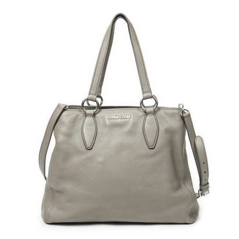 Miu Miu Crossbody Bag Middle Zip Tote grau
